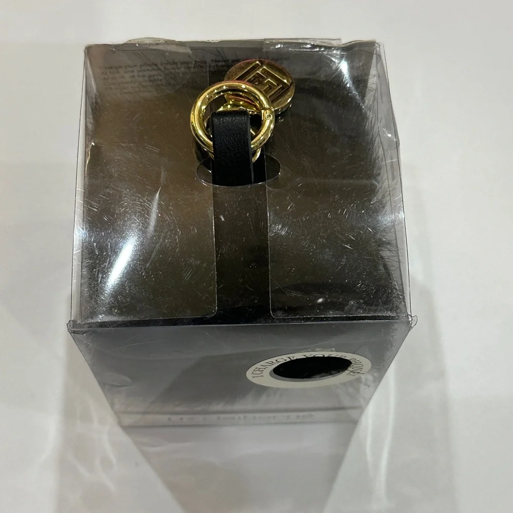 Liz Claiborne Black Fuzzy Pom Charging Bank Bag Charm